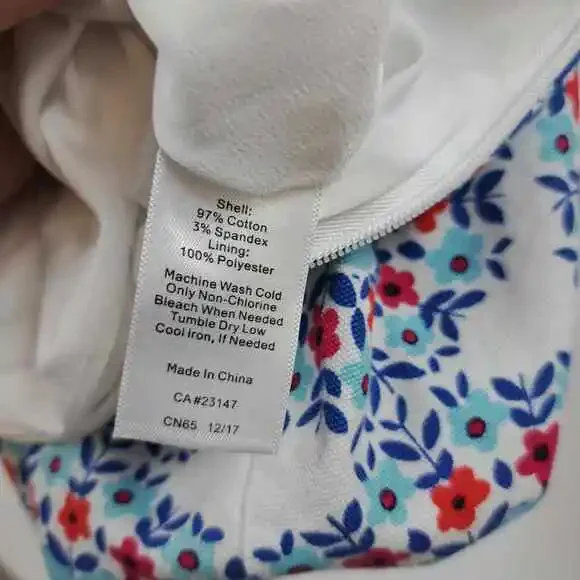 Talbots 8 Petite Skirt Geometric Print Teal Pencil Happy Bright Bold Red 8P Y2K - Picture 3 of 6